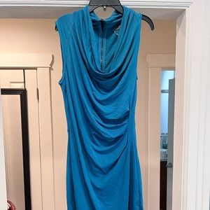 Tart - Blue drape neck bodycon dress